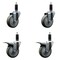 Service Caster 4'' Gray Poly Swivel 1-1/8'' Expanding Stem Caster Set 2 Total Lock Brakes, 4PK SCC-EXTTL20S414-PPUB-2-S-2-118 - alternate 1
